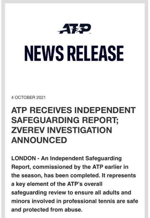 正式启动对兹维列夫“家暴”调查 ATP迫于舆论压力?